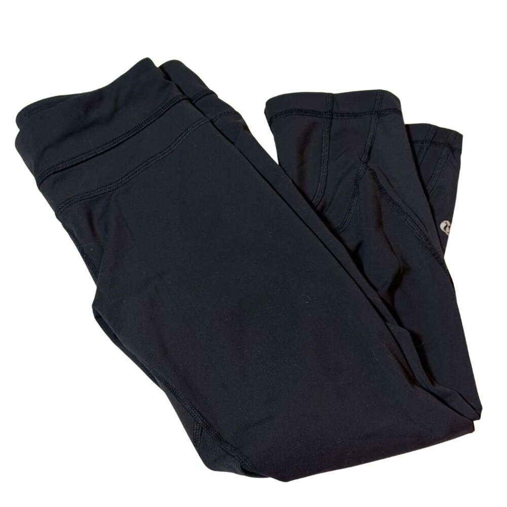 Lululemon Black Cropped‎ Leggings Size 4 Womens Yoga Pilates Activewear